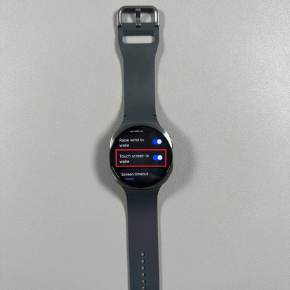 Touch screen to wake instelling op Samsung Galaxy Watch 8