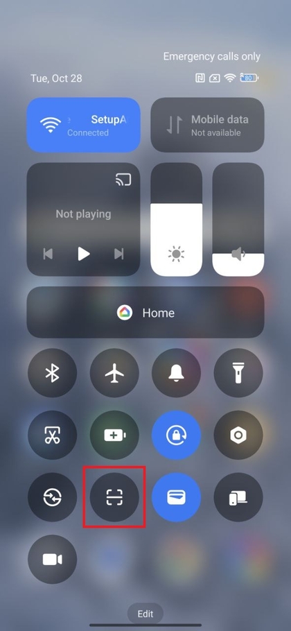 POCO F7 control center QR-scannerpictogram