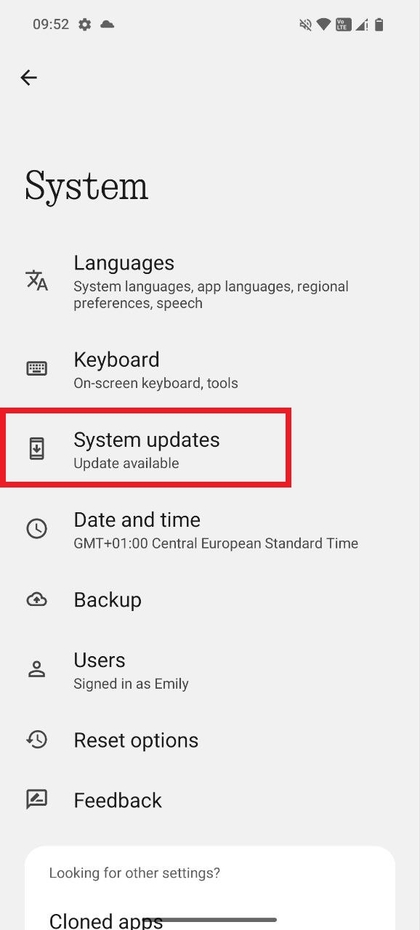 Scherm controleren op updates op CMF Phone 2 Pro