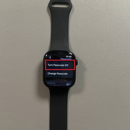 Optie om de wachtwoordcode uit te schakelen op de Apple Watch
