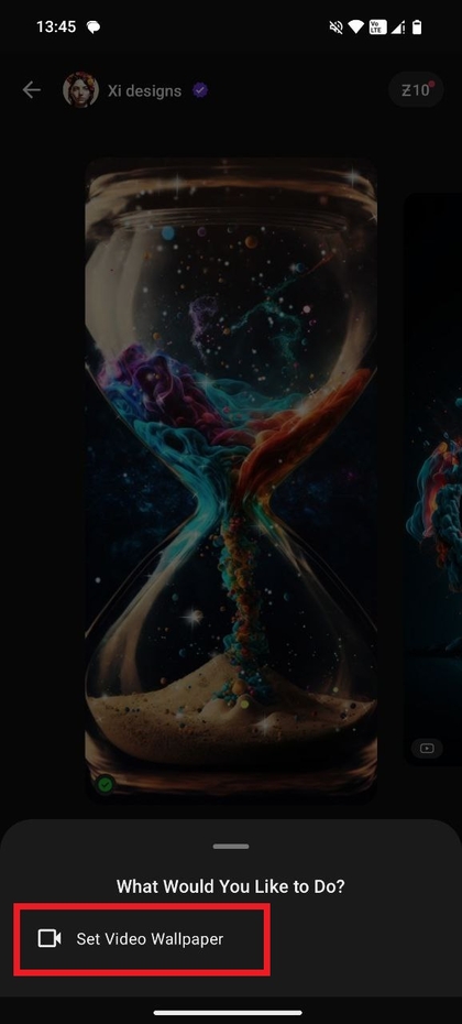 Video wallpaper downloaden vanuit de app
