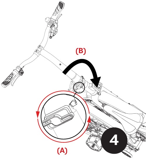 De fiets opvouwen - Stap 4 - Stuur opvouwen