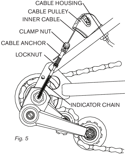 3-SPEED VERSNELLINGSVERSTELLER - DE VERSNELLINGSKABEL TERUGPLAATSEN