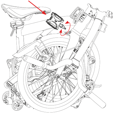 De fiets opvouwen - Stap 9 - Plaats het pedaal
