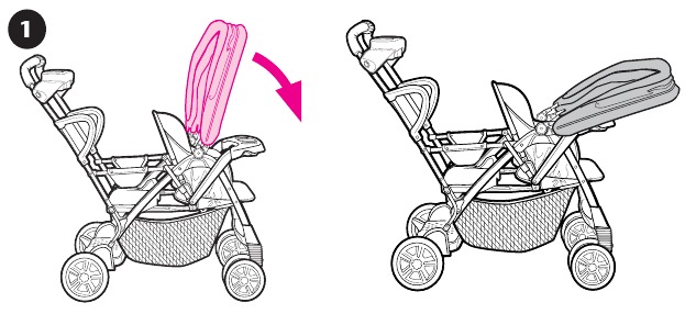 De kinderwagen inklappen - Stap 1