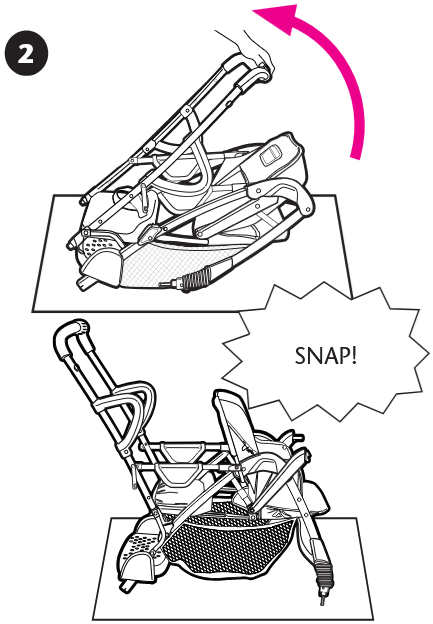 De kinderwagen openen - Stap 2