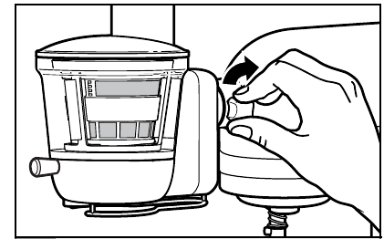 De juicereenheid aan de staande mixer bevestigen - Stap 4