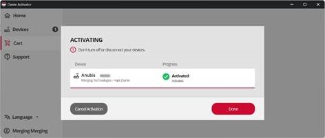 Dante-installatierichtlijnen - Procedure - Stap 7