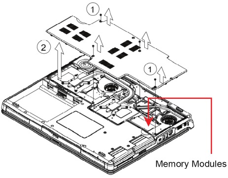 Geheugenmodules verwijderen - Stap 1