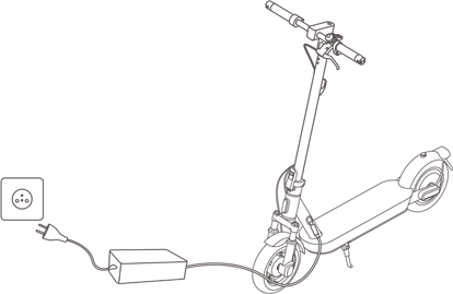 Je scooter opladen - Stap 2