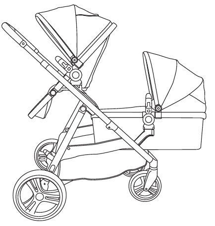 GEBRUIK ALS TANDEMKINDERWAGEN