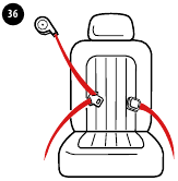 Deze kinderbeveiliging is alleen geschikt voor autostoelen met een 3-punts oprolveiligheidsgordel.