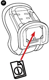 Bewaar de gebruiksaanwijzing in de gleuf met het pictogram van het instructieboek, zoals weergegeven.