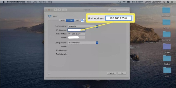 Uw IP-adres wijzigen op een Mac - Stap 6