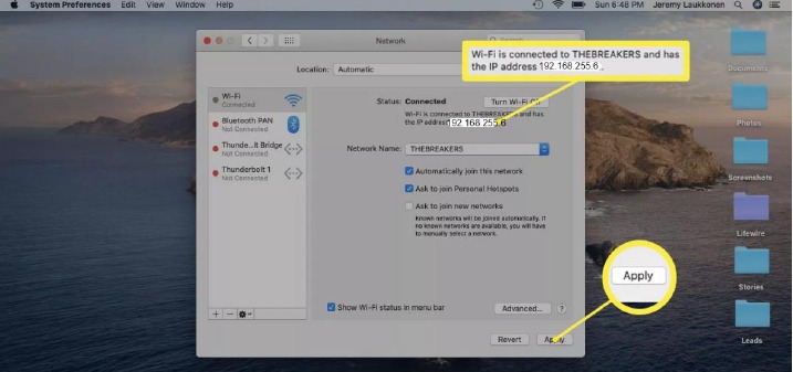 Uw IP-adres wijzigen op een Mac - Stap 7
