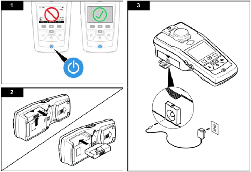 Installatie van de stroommodule en de USB+Power-module - Voorbeeld 1