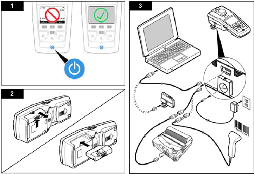 Installatie van de stroommodule en de USB+Power-module - Voorbeeld 2