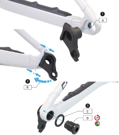 MONTAGE ACHTERDERAILLEURPAD - Stap 1