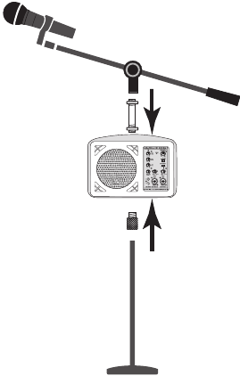 B205D monteren op een microfoonstandaard
