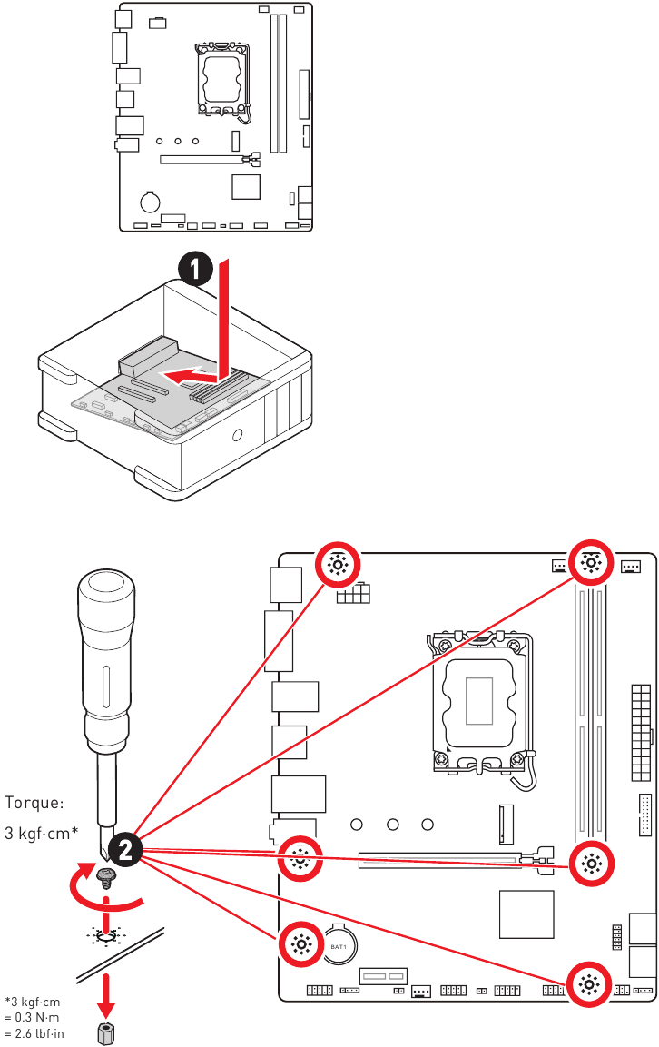 Installeren - Stap 3 - Moederbord