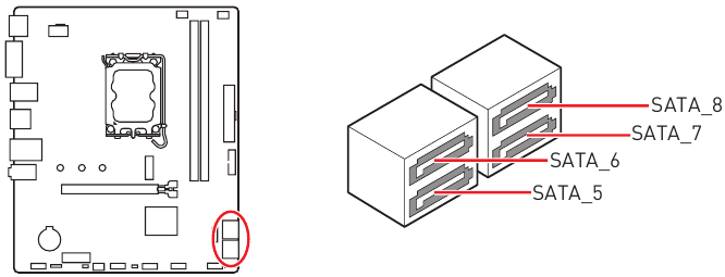 Overzicht - Deel 5 - SATA 6Gb/s-connectoren