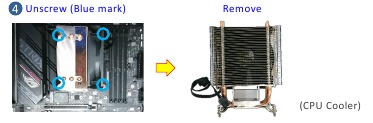 HOOFDBORD met CPU-KOELER & CPU - Stap 1