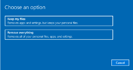 Deze pc opnieuw instellen - Stap 2
