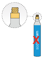 Niet-compatibele CO2 schroef systeem cilinder