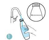 Fles vullen met water
