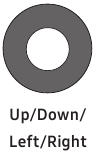 Omhoog/Omlaag/Links/Rechts-knop