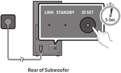 De soundbar aansluiten op de subwoofer - Stap 1