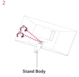 De voet van de standaard monteren - 29WK600 - Stap 2