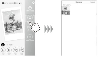 Afdrukken wanneer de unit en smartphone zijn verbonden