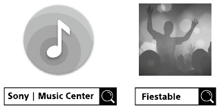 Gebruik van "Sony | Music Center" en "Fiestable"/BLUETOOTH
