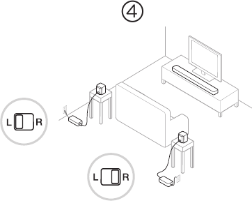 Installatiemethode 2 - Stap 2 - Plaats uw achterste speakers