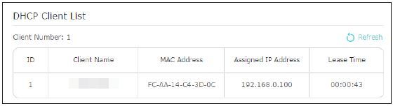 De DHCP-clientlijst bekijken