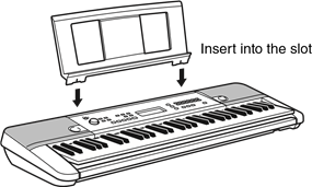 De muziekstandaard gebruiken