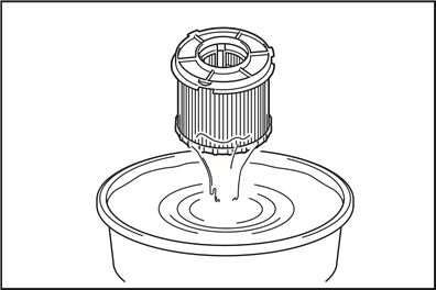 De HEPA-filter reinigen - Stap 2