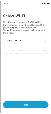 Wifi selecteren en het wachtwoord invoeren