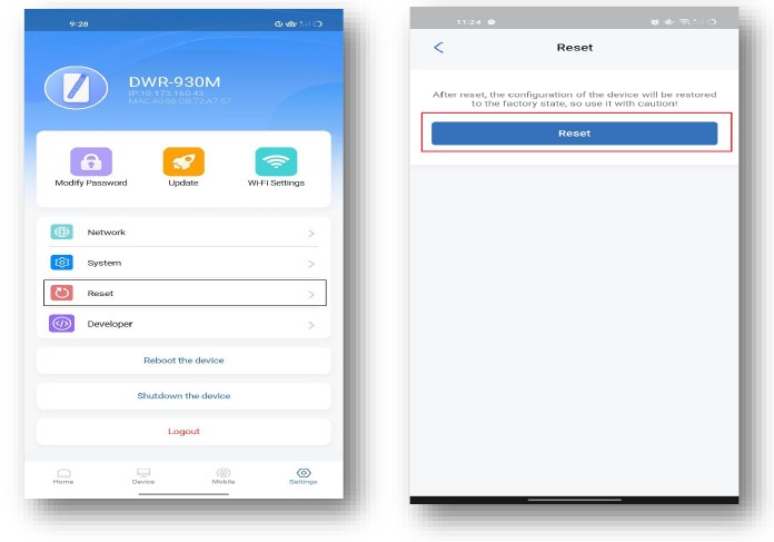 Soft Reset (D-Link Mobile Connect App) - Stap 3