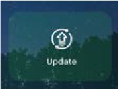 Het menu Instellingen met Update gemarkeerd