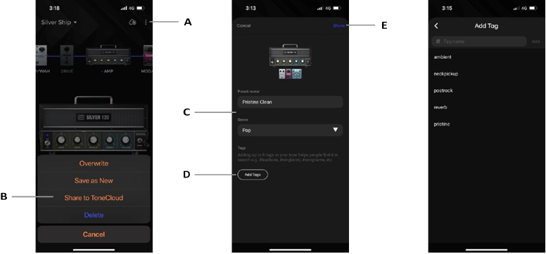 Uw eigen presets delen met ToneCloud