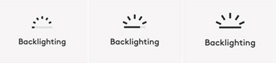 Softwaremeldingen - Meldingen niveau achtergrondverlichting