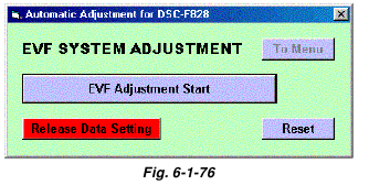 EVF System Adjustment screen