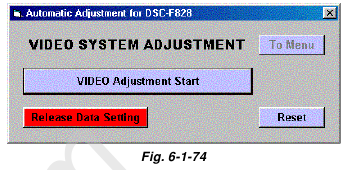 Video System Adjustment screen