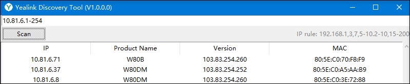 Het IP-adres verkrijgen via de Yealink Discovery Tool - Stap 2