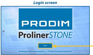 Proliner software - Inlogscherm