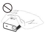 Blokkeer de ventilatieopening (inlaat of uitlaat) niet