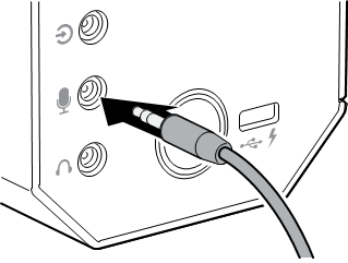 Microfoon of lijningang aansluiten - Stap 1