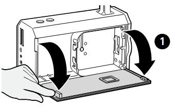 De batterij plaatsen - Stap 1